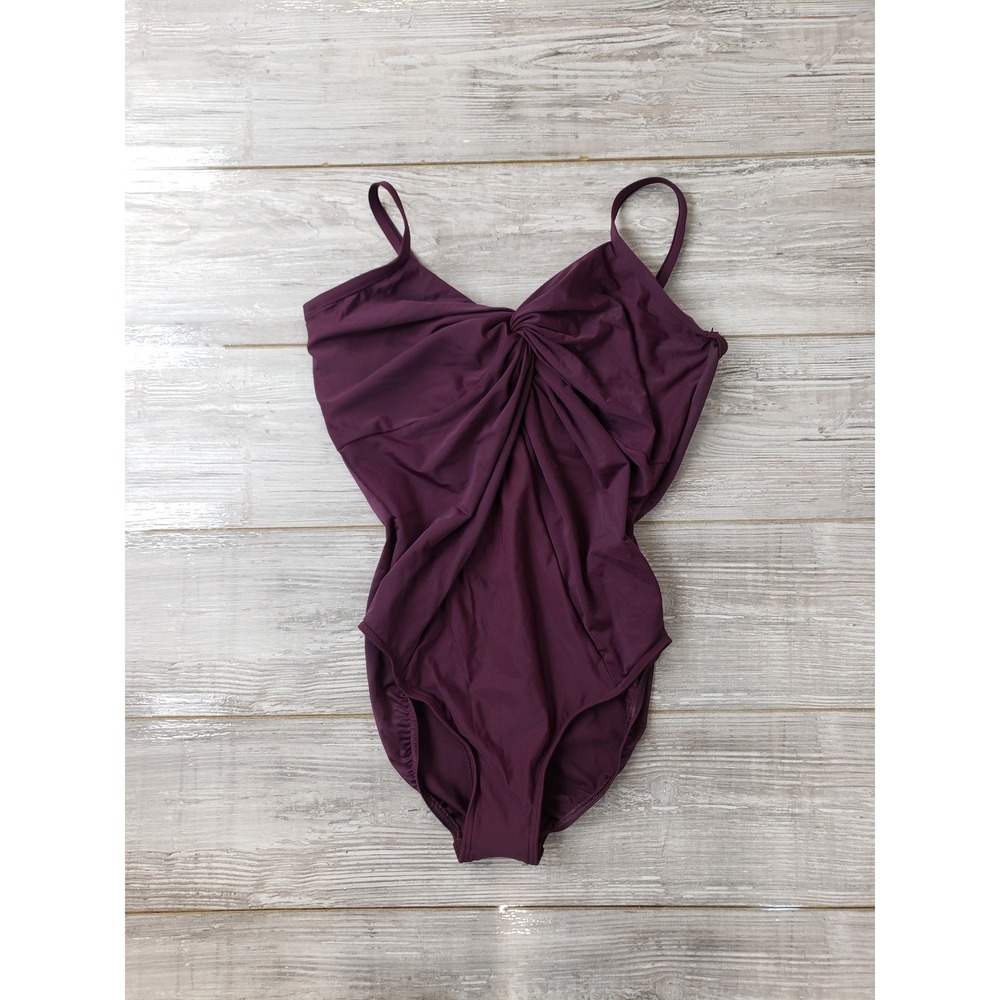 MIRACLESUIT Burgandy Shiraz 1PC Love Knot Style US Size 16 Womens
